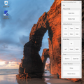 A screenshot of a Windows desktop showing a floating accessibility panel on the right containing mouse clicks, editing shortcuts, arrow keys, zoom, and custom shortcuts.