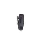 A black plastic side profile of a small electronic device with a clip, shown against a solid white background.