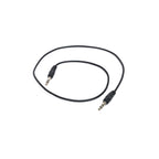 A short black cable with two 3.5mm jack connectors, shown on a plain white background.