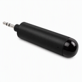 A black cylindrical electronic device with a glossy black spherical end cap and a silver 3.5mm audio jack plug, shown on a plain white background.